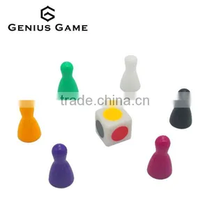 6color Colorful Game Pawn Pieces With Dice thumbnail-1