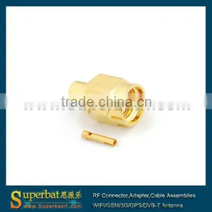Sma rf Coaxial Connector RP-SMA Solder Plug(female Pin) Connector for .086" Cable RG405 Antenna With Sma Male thumbnail-1