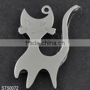 Hot Cat Pattern New Stainless Steel Small Pet Tag Pendant thumbnail-1