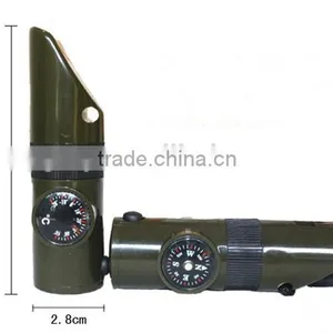 7 in 1 Multifunctional Military Survival Kit Magnifying Glass Whistle Compass Thermometer LED Light thumbnail-6