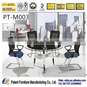 Luxury Furniture Round Table Office Meeting Table Talk Table With Metal Leg PT-M003 thumbnail-1