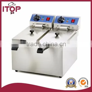 8+8 L Double Tanks Stainless Steel Industrial Fryer thumbnail-1