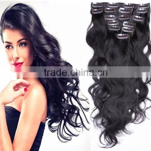 Wholesale Brazilian Hair Clip in Hair Extension Natural Hair Extensions thumbnail-3