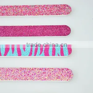 Wholesale Custom Bling Glitter Nail File Zebra Texture Emery Board Cheap Nail Care Tools for Beaurty Salon Factory thumbnail-3