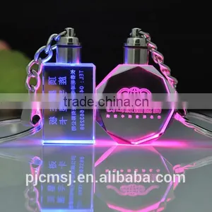 Factory Wholesale LED Light Crystal Key Chain With Customized Log for Promotional Gift thumbnail-1