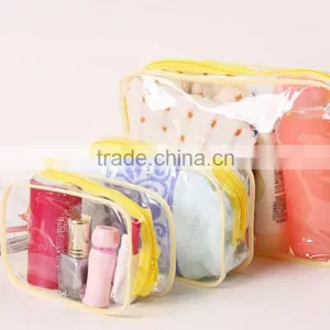 Eco-friendly Recycled Cheap Wholesale Transparent Shiny Custom Cosmetic Zipper Bag thumbnail-1