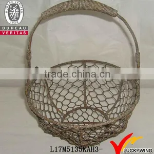 Wirework Aged Antique Rustic Style Wire Egg Baskets thumbnail-1