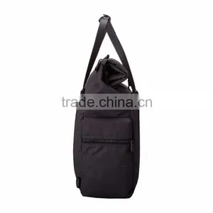 Foldable Nylon Designer Backpack With Leather Trim thumbnail-3