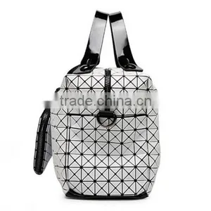 Set of Check Tote Bags With Plastic Check Design, White and Black Handbags thumbnail-2