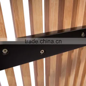 Walnut Finish 48-inch Mid Century Modern Living Room Slat Bench thumbnail-5