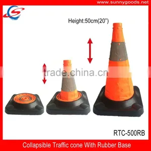 Simple Use Orange Cloth Retractable Pop up Safety Cone thumbnail-1