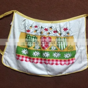 Yellow Border Cotton Waist Kitchen Apron With Pigment Printing thumbnail-2