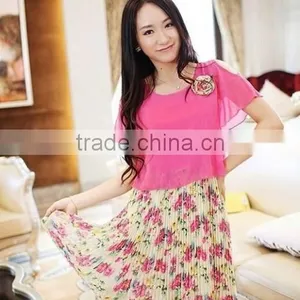 Pink Elegant Chiffon Dress Newest Trendy Chiffon Dress thumbnail-3