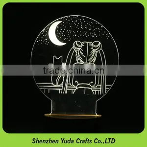 Decorative USB Night Light Custom Logo Engraved Acrylic Lamps thumbnail-5
