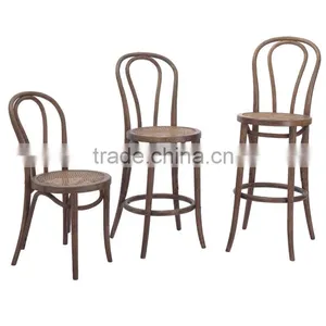 Factory Price Leather French Dining Bar Wood Bar Chair thumbnail-2
