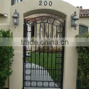 China Wholesale Wrought Iron Walk Gate, Forged Double Arched Iron Driveway Gate thumbnail-6