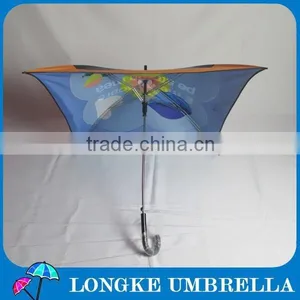 80*80cm CYMK Printing Inside and Outside Double Layer Square Advertising Umbrella thumbnail-2
