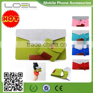 2016 New Hot Selling Wool Felt+ PU Laptop Sleeve Bags With Mouse Bag for Apple Macbook Air Pro , Pro Retina 11" 13.3" 15.4" thumbnail-1