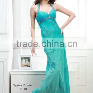 Distinguished Beaded and Embroidered Halter Long Maxi Dress thumbnail-1