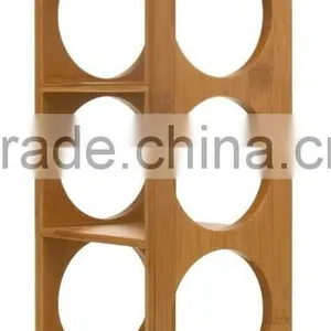 Custom Attractive Design Simple Elegant Storage Bamboo Wooden Stackable Wine Rack Holder Display thumbnail-2