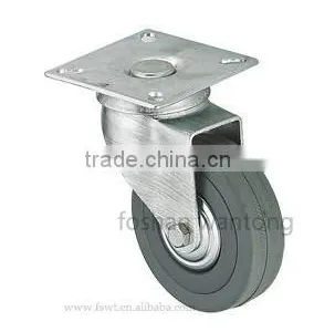 Light Duty Grey Rubber Wheel Fixed Casters thumbnail-4