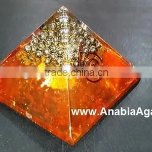 Orgone Orange Pyramid With Silver Pearl's : Wholesale Spiritual Orgone Products thumbnail-5