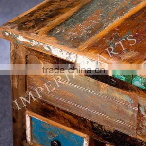 Antique Recycled Wood Box With 3 Drawer thumbnail-2