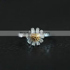 925 Sterling Silver Chrysanthemum Flower Ring Adjustable Ring Fashion Women Ring Jewelry Supplies 6260556 thumbnail-4