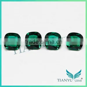 7*7 mm Square Cushion Cut Synthetic Raw Green Color of Emerald Stone thumbnail-5