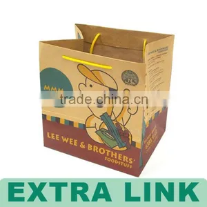Extra Link Custom Shopping/gift/bakery Cheap Handle Kraft Paper Bag thumbnail-2