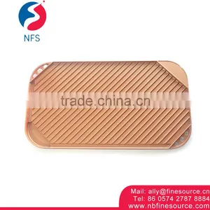 Square Nonstick Aluminum Fry Griddle Die Casting Double Grill Pan thumbnail-1