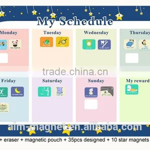 Magnet Chores Chart Weekly Calendar Custom Design Kids Dry Erase Board PET Film thumbnail-2