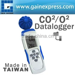 Hand Held USB Carbon Dioxide (CO2) / Dioxide (O2) Hand Held Meter Data Logger With Temp. RH Made in Taiwan thumbnail-1