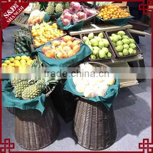 Large Capability Synthetic Rattan Woven Display Basket With Stand thumbnail-5
