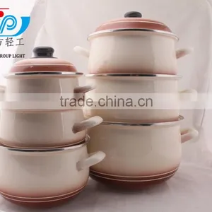 6 Pcs High Casserole Straight Shape W/Hollow Handle & Metal Cover Decor thumbnail-3