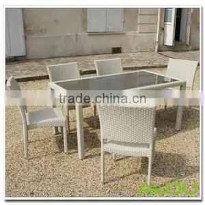 Audu White Canberra Patio Dining Set,Balcony Wicker Dining Set thumbnail-1