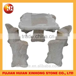 Nature Stone Table and Chairs With High Polished on Top thumbnail-1