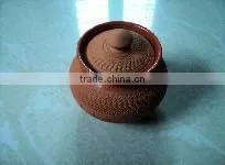 Terracotta Sugar Pot With Lid thumbnail-1