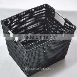 Multi-functional Plastic Woven Storage Basket With Handle thumbnail-4