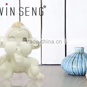 White Color Ceramic Baby Wise Monkey Home Decoration thumbnail-3