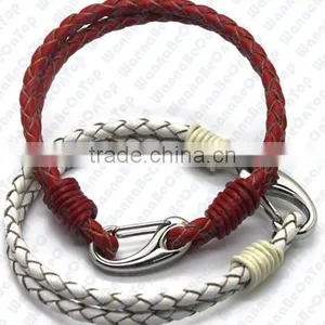 Fashion Handmade Bracelets 2016 Braided Real Leather Bracelet For Girls thumbnail-1