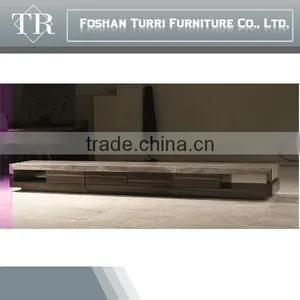 Contemporary Furniture TV Stand Wooden and Travertine TV Stand thumbnail-1