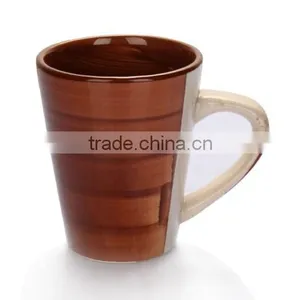 Brown Hand-painted Ceramic Coffee Mugs thumbnail-1