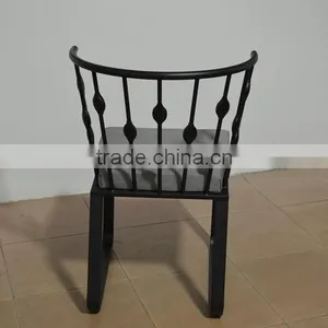 New Design High Back Iron Black Color Outdoor Metal Industrial Chair thumbnail-3