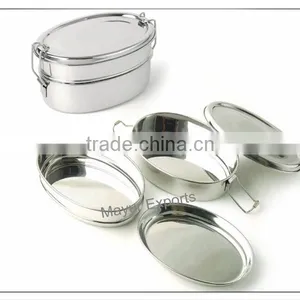 Stainless Steel Lunch Box - Oval Shape thumbnail-1
