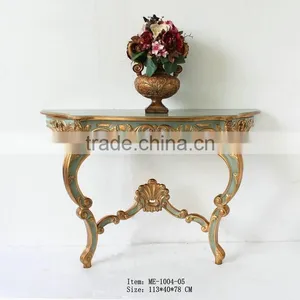 Green Marble Baroque Wall Cleat 2 Leg Console Tables thumbnail-5