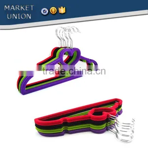 ABS Plastic Heart Shape Antiskid Velvet Hangers Flocking Clothes Hanger With Pulley,ABS,Nylon Villi,Chrome Plated Hook thumbnail-6