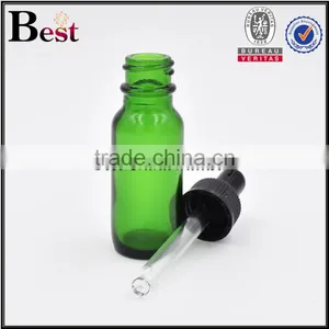 Boston Bottle 15ml Dropper Bottle Green Glass Dropper Bottle for Cosmetic Essential Oil thumbnail-2