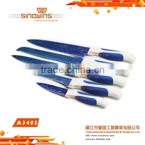 A3405-1 Good Quality Stainless Steel Kitchen Knife Set With Titanium Plated thumbnail-5