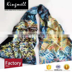 Custom Chinese Dragon Style of Digital Printed Silk Scarf for Men in Spring thumbnail-2